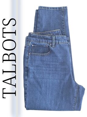 Talbots Women's High-Rise Blue Straight-Leg Jeans Relaxed Fit Size 10